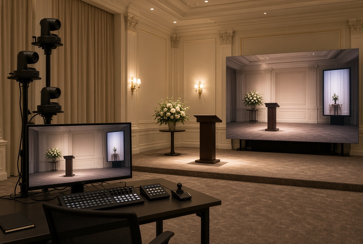 Streaming setup in the same hall.